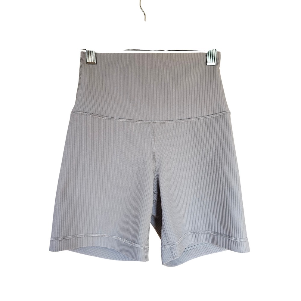 90 Degree by Reflex Rib Interlink Everyday 5 Short Women XS Grey Ribbed Biker